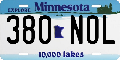 MN license plate 380NOL