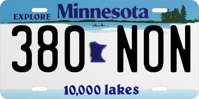 MN license plate 380NON