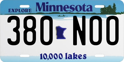 MN license plate 380NOO