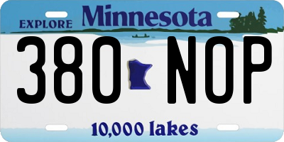 MN license plate 380NOP