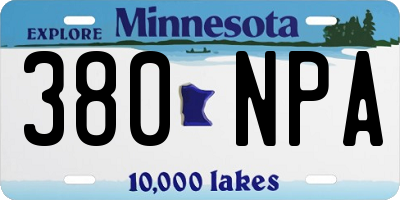 MN license plate 380NPA