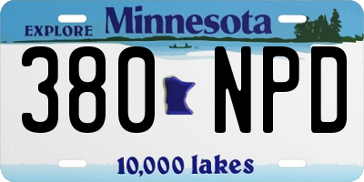 MN license plate 380NPD