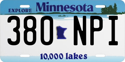 MN license plate 380NPI
