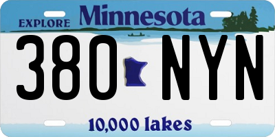 MN license plate 380NYN