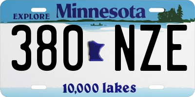 MN license plate 380NZE