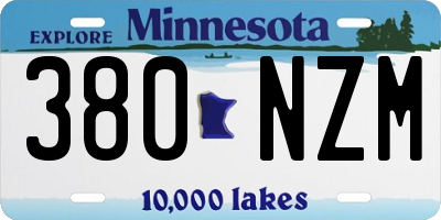 MN license plate 380NZM