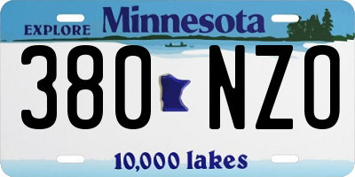 MN license plate 380NZO