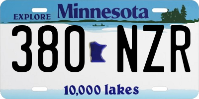 MN license plate 380NZR
