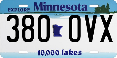 MN license plate 380OVX
