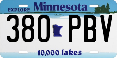 MN license plate 380PBV