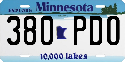MN license plate 380PDO