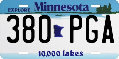 MN license plate 380PGA