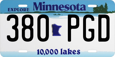 MN license plate 380PGD