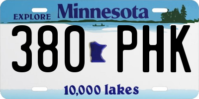 MN license plate 380PHK