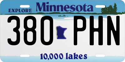 MN license plate 380PHN