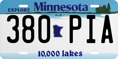 MN license plate 380PIA