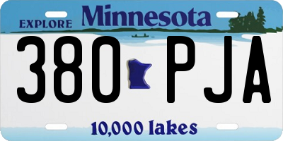 MN license plate 380PJA