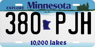 MN license plate 380PJH