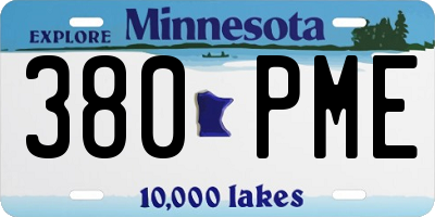 MN license plate 380PME