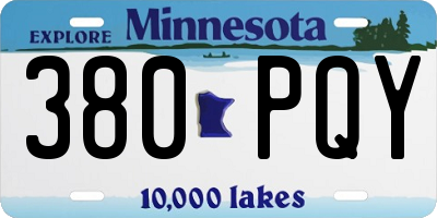 MN license plate 380PQY
