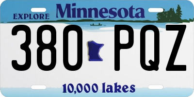 MN license plate 380PQZ