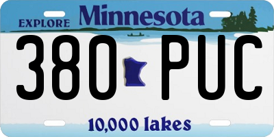MN license plate 380PUC