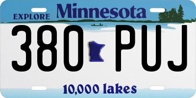 MN license plate 380PUJ