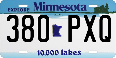 MN license plate 380PXQ
