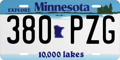 MN license plate 380PZG