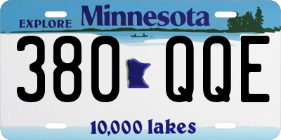 MN license plate 380QQE