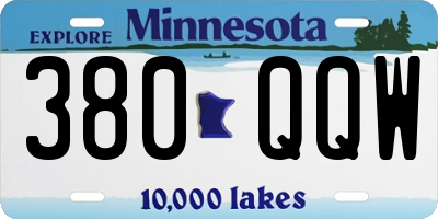 MN license plate 380QQW