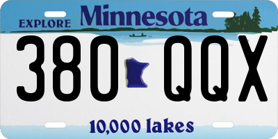 MN license plate 380QQX