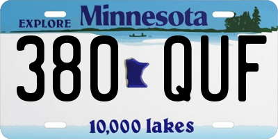 MN license plate 380QUF