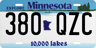 MN license plate 380QZC