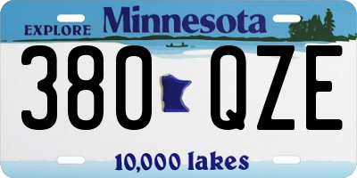 MN license plate 380QZE