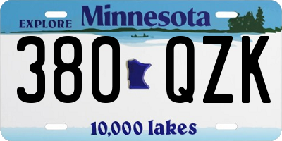 MN license plate 380QZK