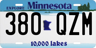 MN license plate 380QZM