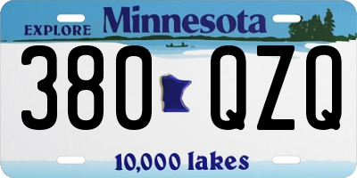 MN license plate 380QZQ