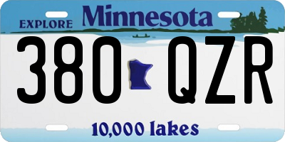 MN license plate 380QZR