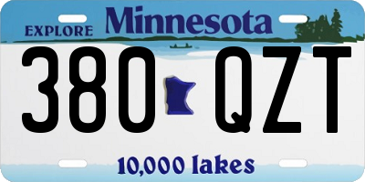 MN license plate 380QZT