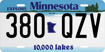MN license plate 380QZV
