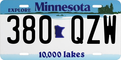MN license plate 380QZW