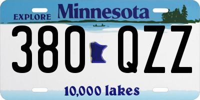 MN license plate 380QZZ