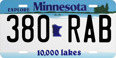 MN license plate 380RAB