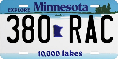 MN license plate 380RAC