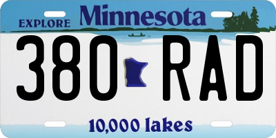 MN license plate 380RAD