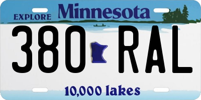 MN license plate 380RAL