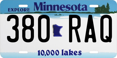 MN license plate 380RAQ