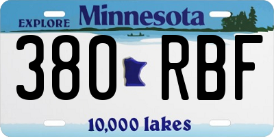MN license plate 380RBF
