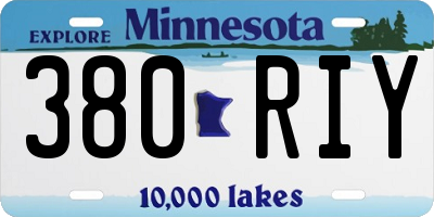 MN license plate 380RIY